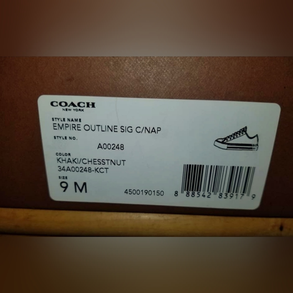 Coach Women's Empire Outline Sig C/Nap Low Top Khaki Sneaker - Picture 2 of 5